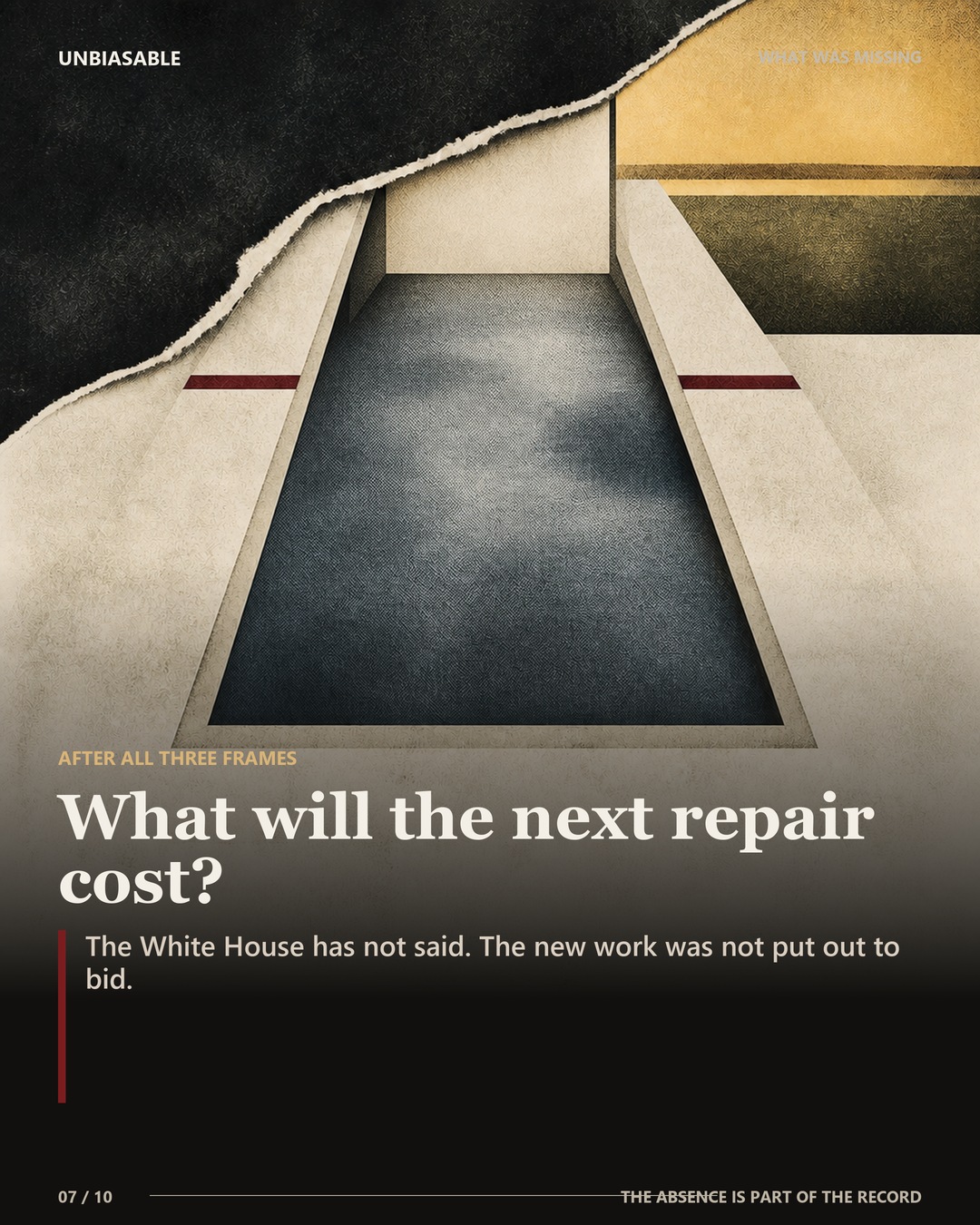 What will the next repair cost?: The White House has not said. The new work was not put out to bid.