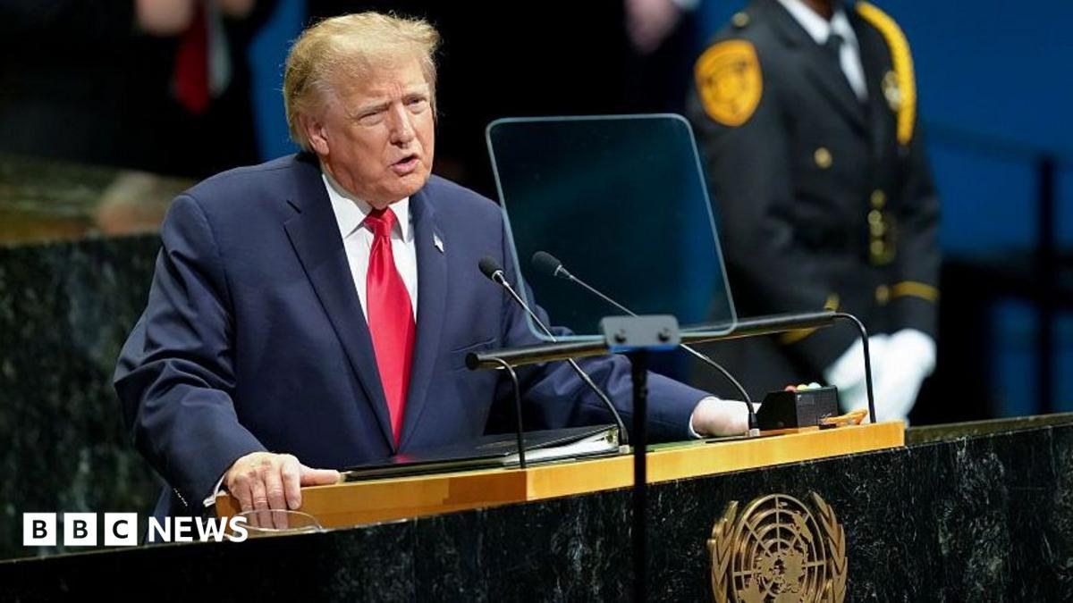 President Donald Trump speaks to United Nations General Assembly in New York on 22 September 2026