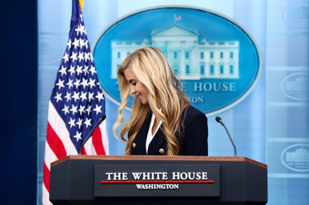 Katie Zacharia leaves the White House press office after five days